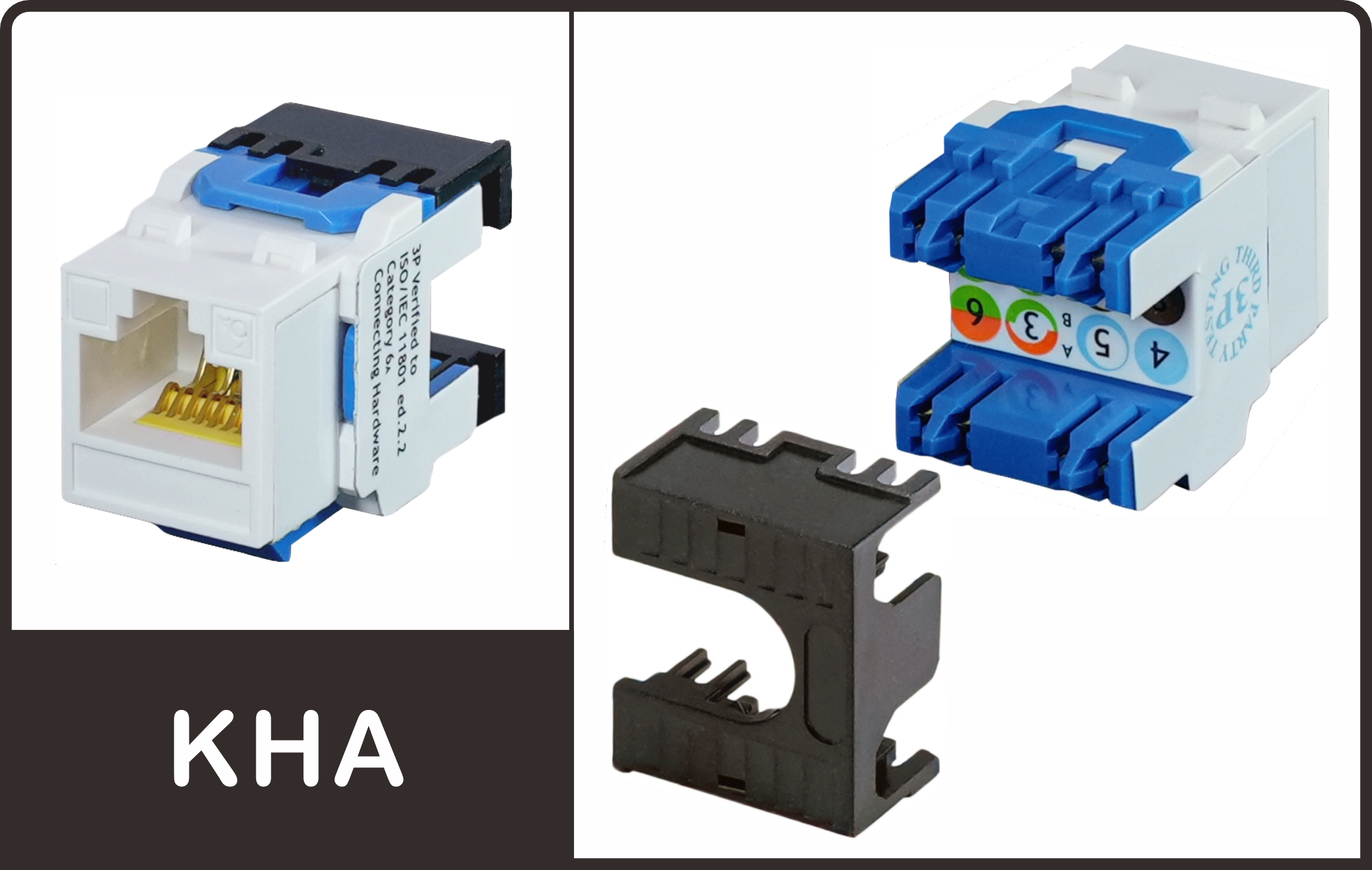 180° Punch-down - KHA Series Keystone Jack